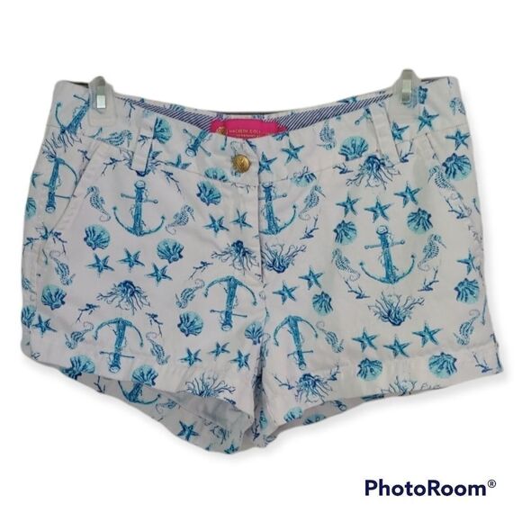 Macbeth Collection by  Margaret Josephs Pants - Macbeth Collection coastal anchors printed chino shorts